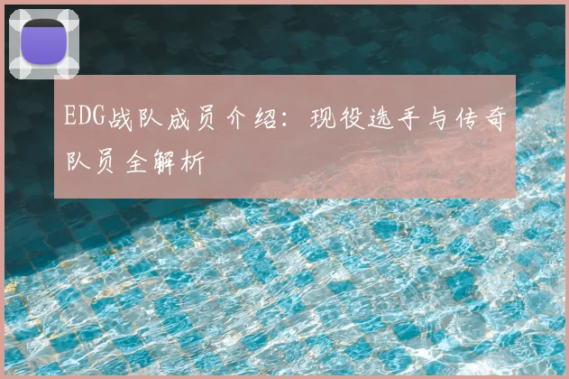 EDG战队成员介绍：现役选手与传奇队员全解析